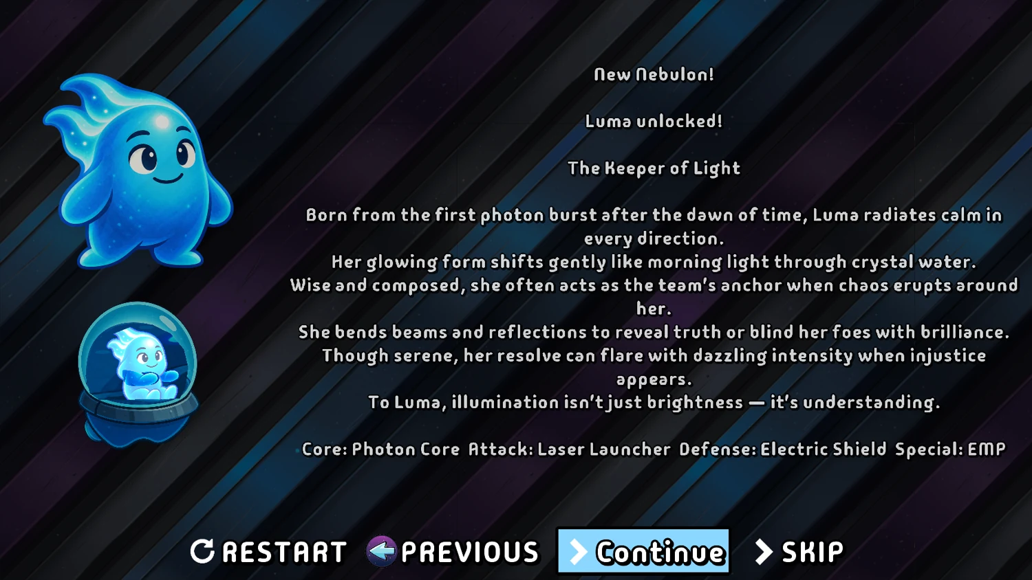 Luma's rescue, captured directly from the Nebulons game